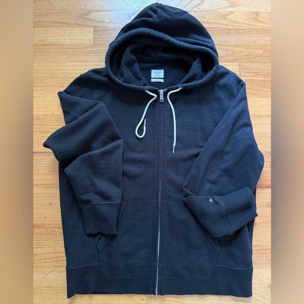 Rag and Bone Men's Black Hoodie Sweater